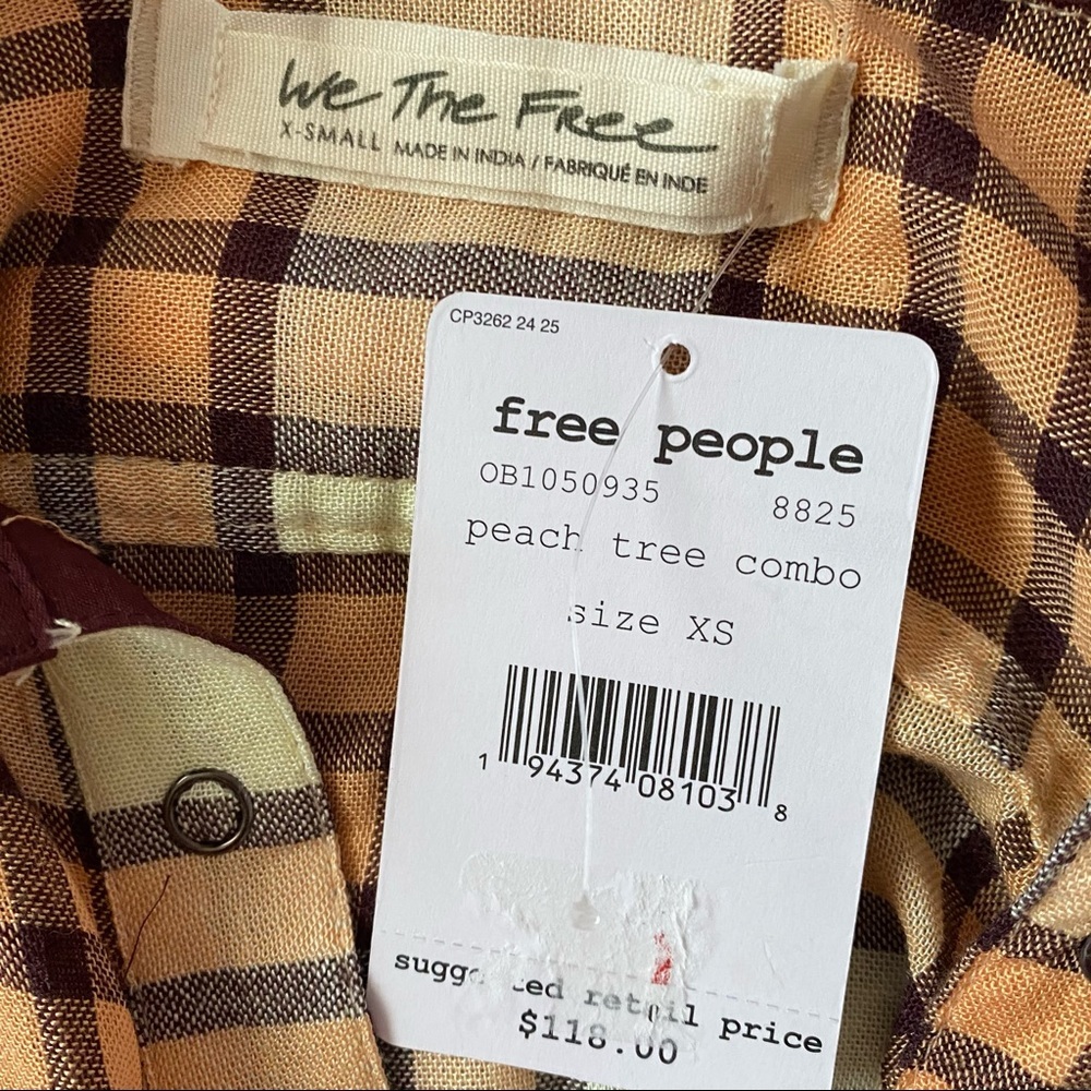 We the Free Pacific Dawn Plaid Shirt XS NWT - Picture 10 of 12